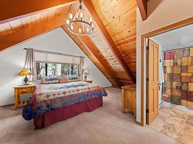 Main bedroom upstairs with private bath