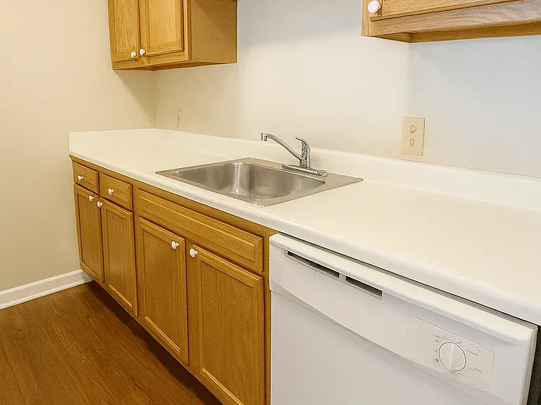 Efficient kitchen with dishwasher