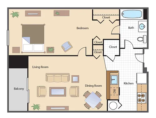 Floor plan One Bedroom