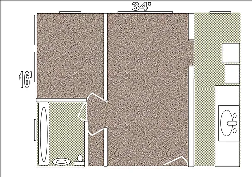 Floor plan 1 bedroom