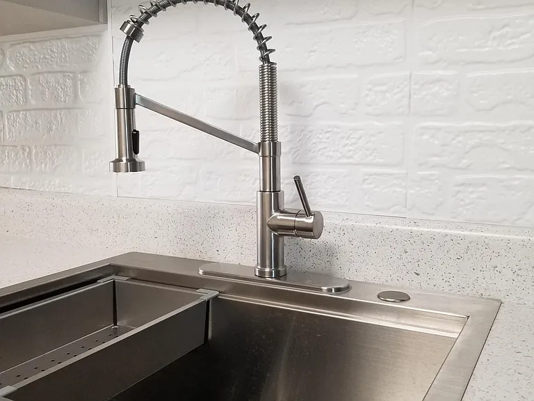 Kitchen sink and backsplash