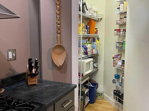Walk-in pantry in the kitchen