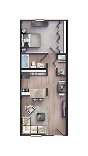 Floor plan 1 Bedroom 1 Bath