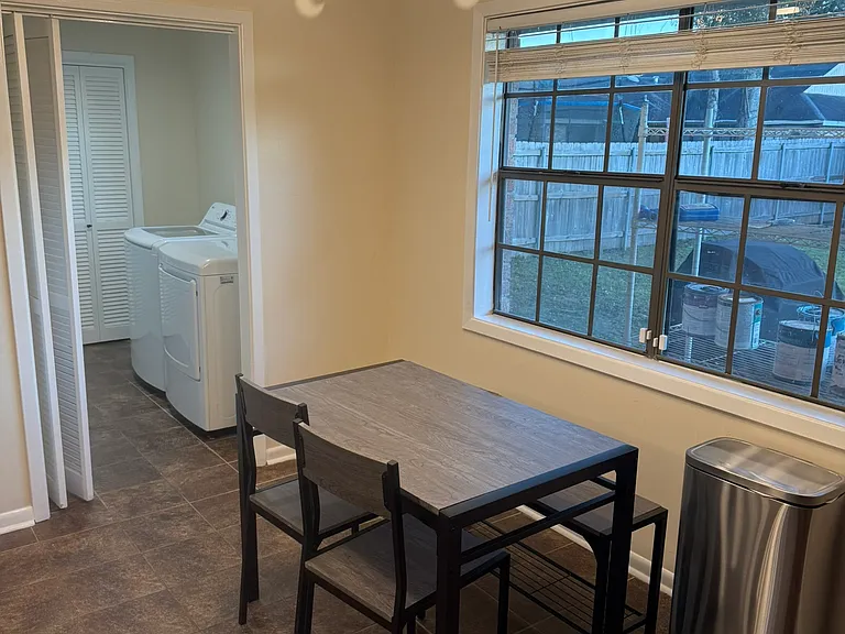 dining room door into laundry room