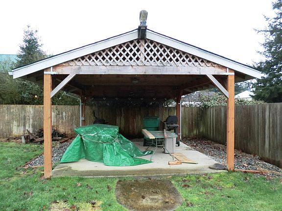 Covered structure in back yard