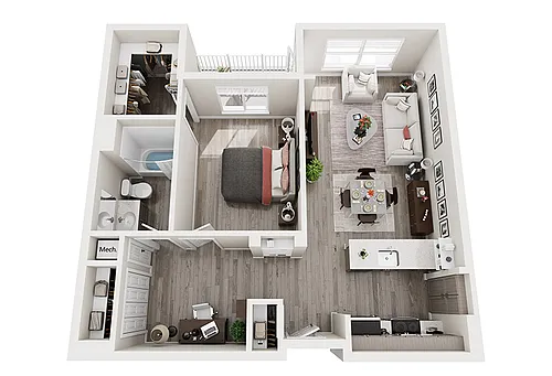 Floor plan 1 Bedroom - Study