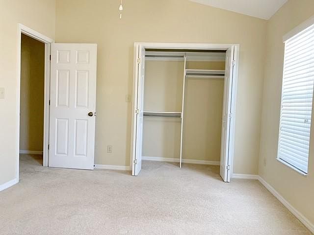 Vaulted ceilings and closet space.