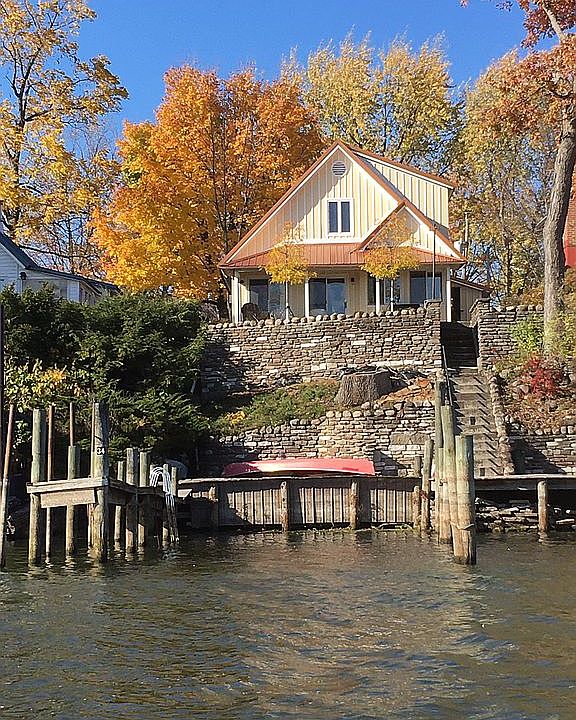 view from harbor, two docks