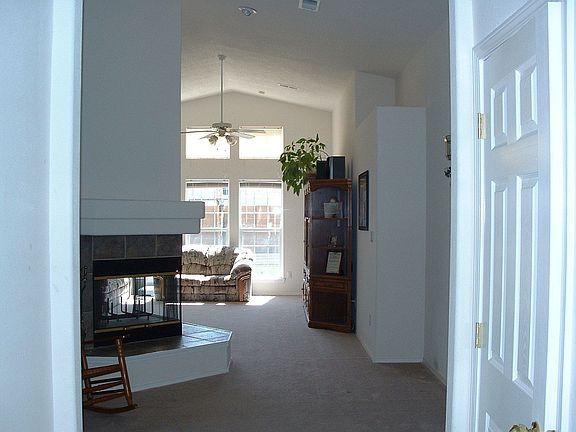 Look in from the front door.