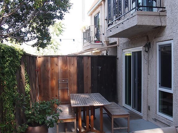 Outdoor patio with kitchen access