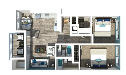Floor plan 2Bed 2Bath