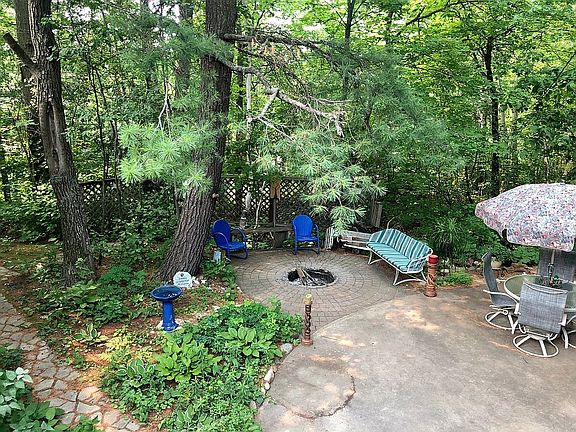 patio with fire ring