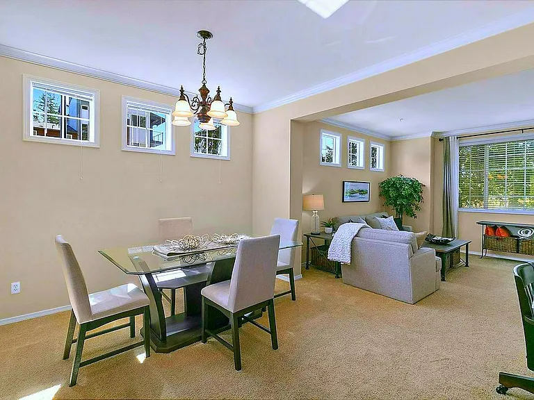 Light & Brite, Soaring 9' ceilings with crown moldings