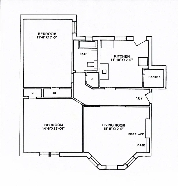 Floor plan 2 BEDROOM - 1 BATHROOM