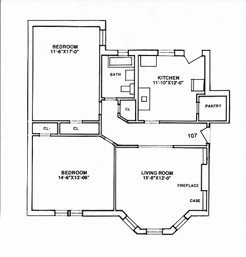 Floor plan 2 BEDROOM - 1 BATHROOM