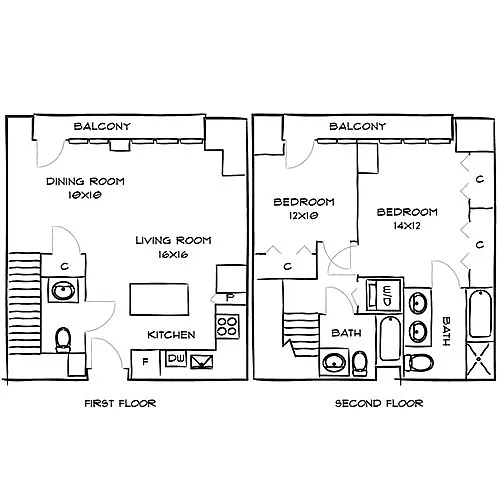 Floor plan North Washington Penthouse Premier