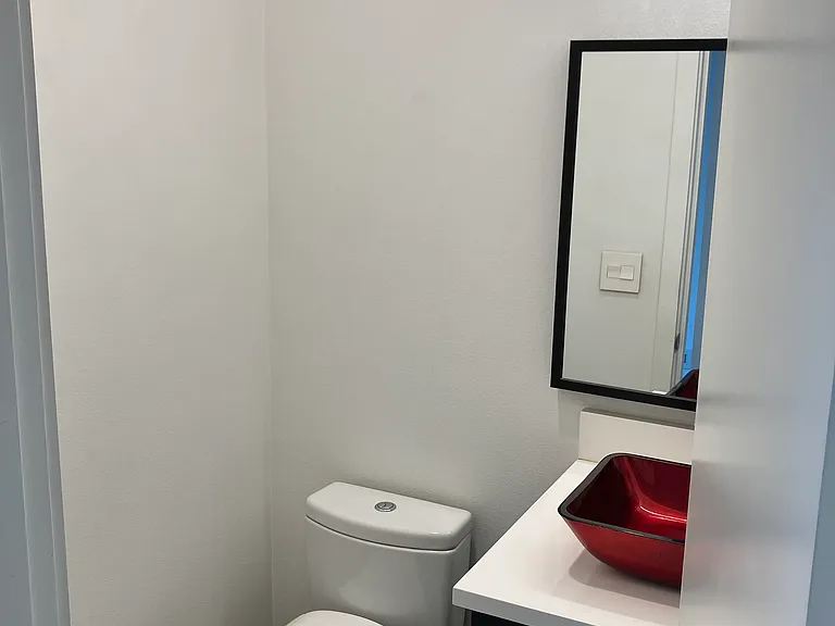 Guest bathroom off of kitchen