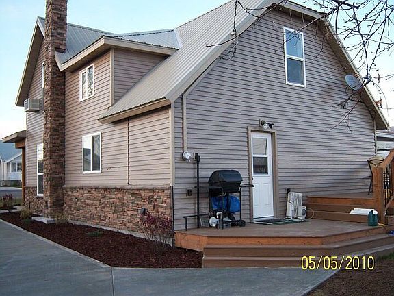 Rear view of home and deck.