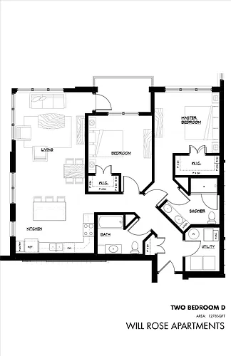 Floor plan Building A - Two Bedroom D