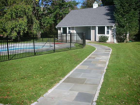 bluestone walkway to guest house and pool