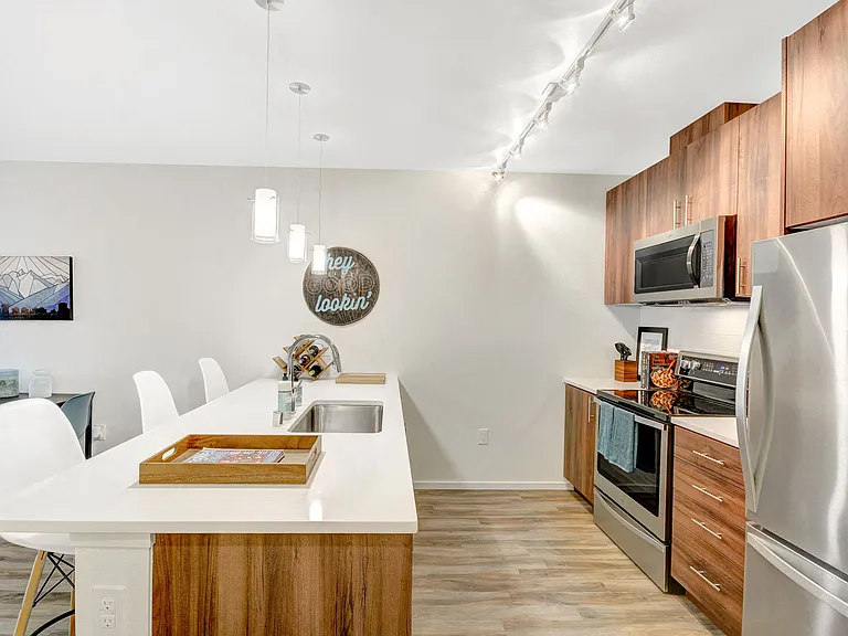 Select two bedroom homes feature peninsulas and islands