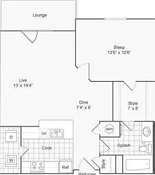 Glenmoore 1B Floorplan Alder Glenmoore 1B Floorplan Alder