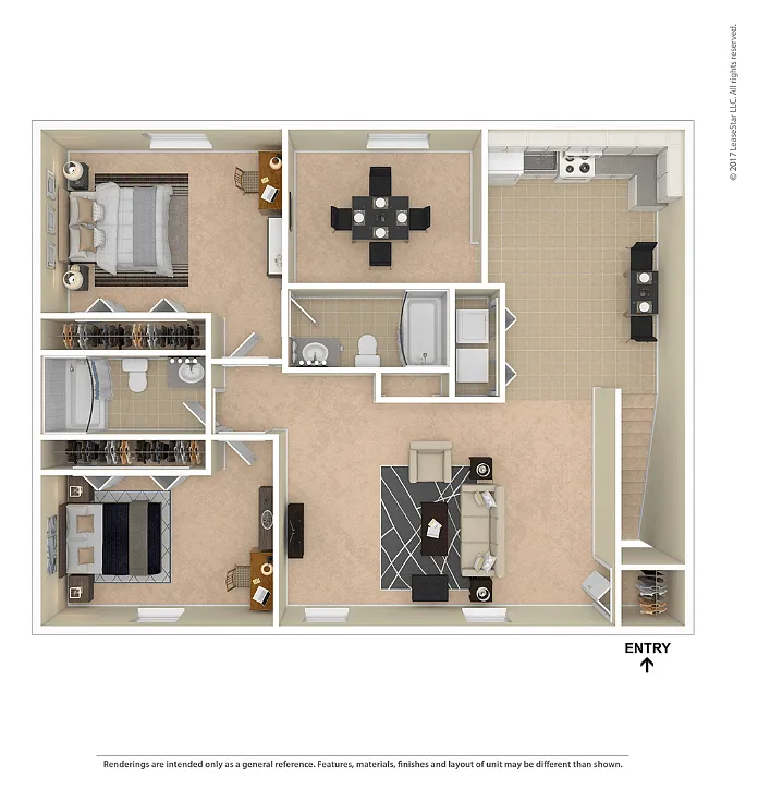 Floor plan Kings Arms Two Bedroom Deluxe Lower