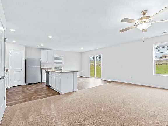 This home has an open-concept living area.