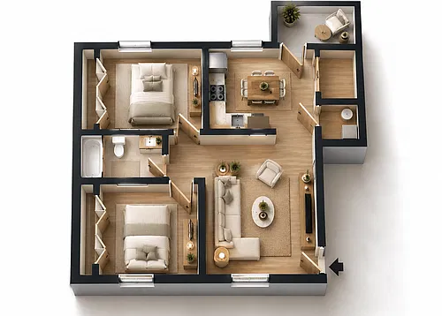 Floor plan The Court - Flint