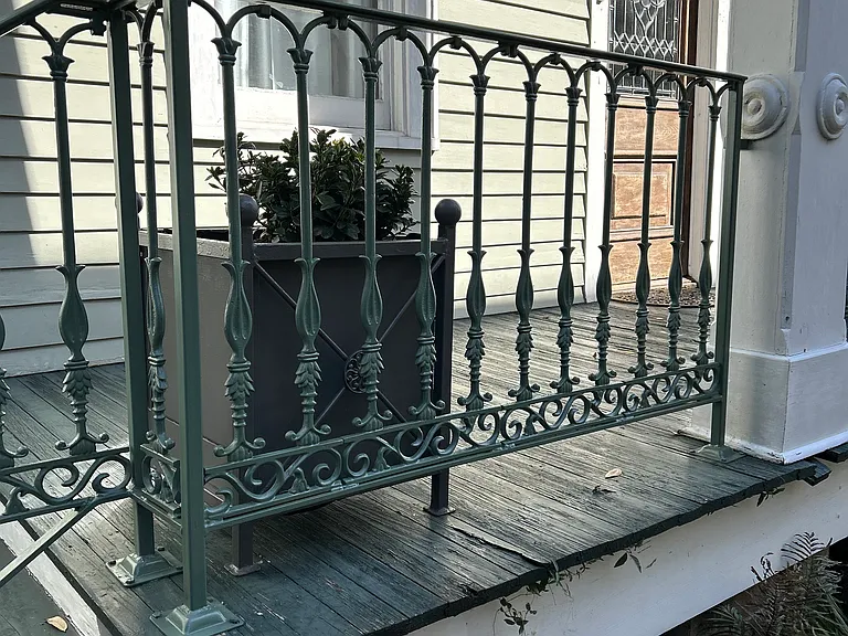 Decorative ironwork throughout property