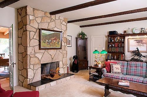 Living room with fireplace