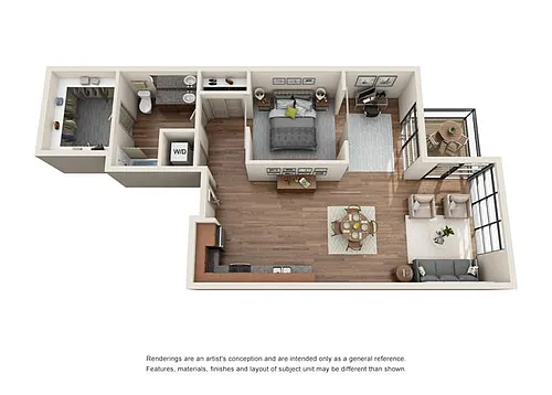 Floor plan 1x1 Den
