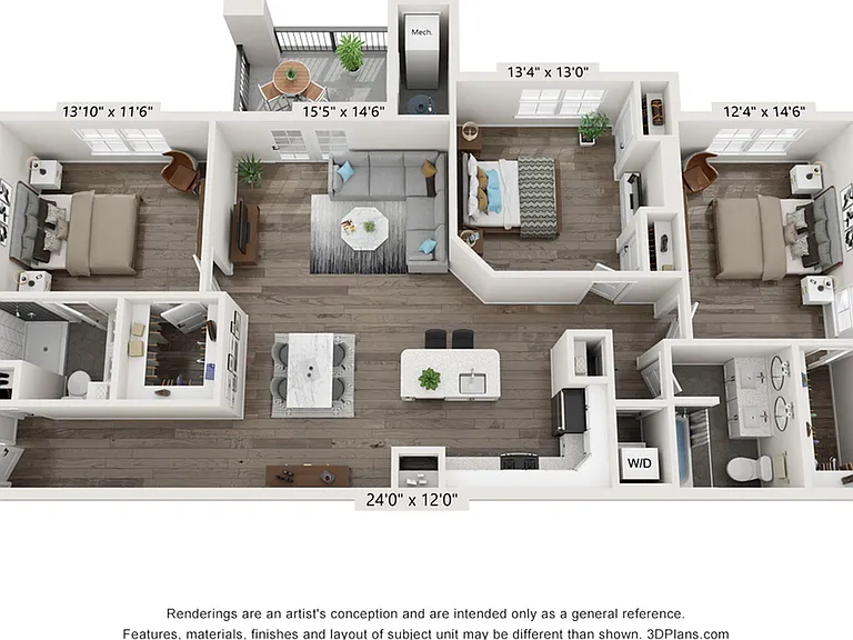 Three Bedroom Three Bedroom