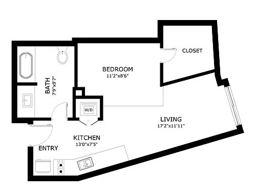 Floor plan Studio B