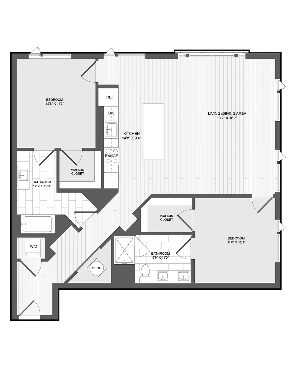 Floor plan 2 Bed2 Bath-2I