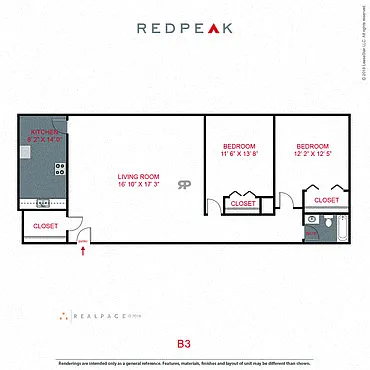Floor plan 1 Bedroom 1 Bath