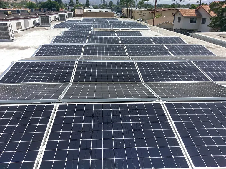Some of 120 panel system producing approximately 350 kwh/month for each resident home.