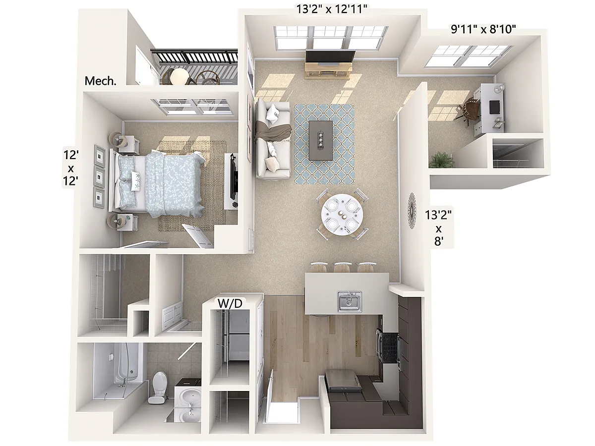Floor plan A12D-910sq-Black