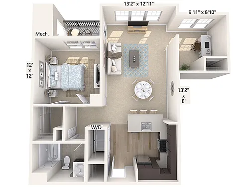 Floor plan A12D-910sq-Black
