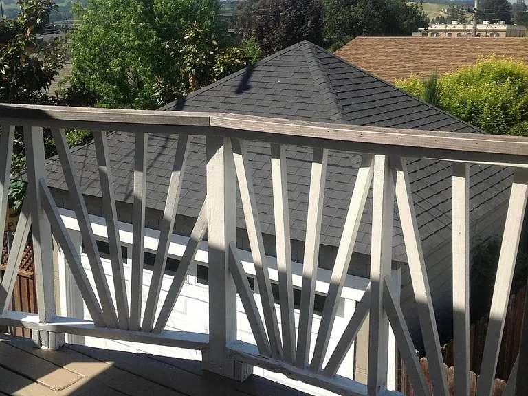 Back deck on quiet alley behind the house.