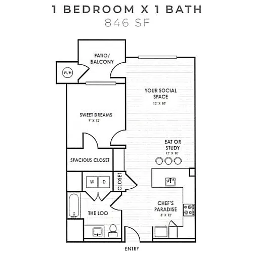 Floor plan One Bedroom C