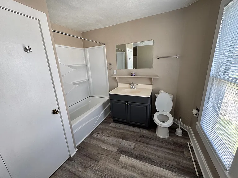 Vanity/with towel bars and shelf