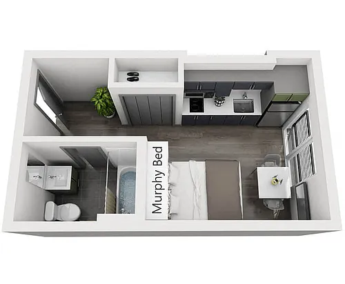 Floor plan Studio A (ADA) - Unfurnished