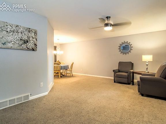 Spacious living room in front of house