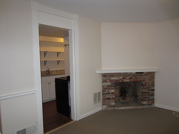 Living room, decorative fireplace