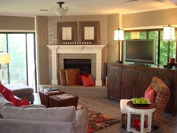 Den with Sliding Glass Doors