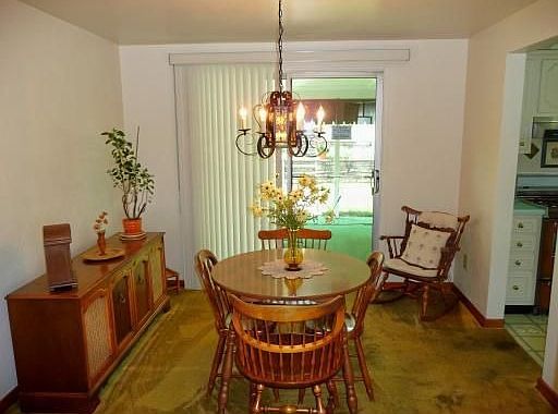 Dining Room w/Sliding Glass Door to Patio