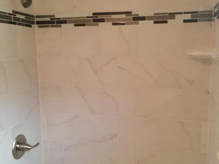 Newly tiled shower/bath