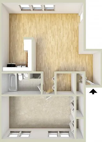 One bedroom floor plan One bedroom floor plan