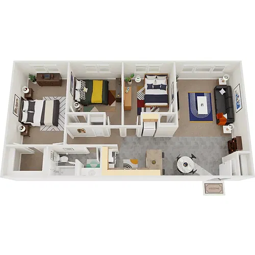 Floor plan Classic Three Bedroom One Bath